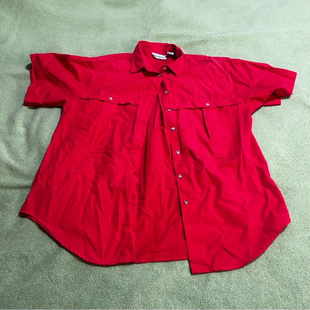 Vintage red button-down shirt